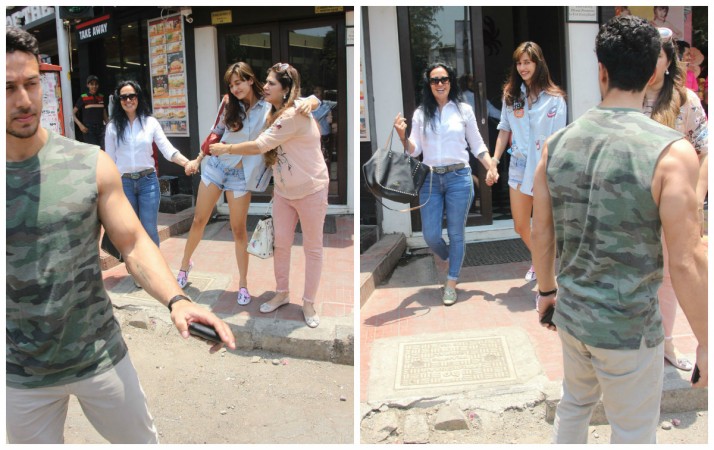 Disha Patani spotted with Tiger Shroff and his mother Ayesha Shroff Disha Patani spotted with Tiger Shroff and his mother Ayesha Shroff