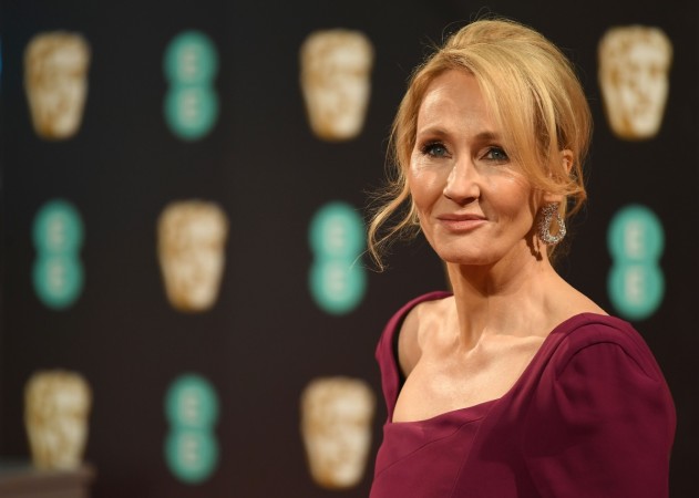 British author J. K. Rowling poses upon arrival at the BAFTA British Academy Film Awards at the Royal Albert Hall in London on February 12, 2017 JK Rowling