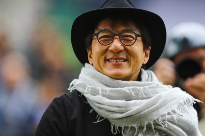 Hong Kong actor Jackie Chan looks on during the start of the FIA world Endurance Championship race in Shanghai on November 5, 2017 Actor Jackie Chan