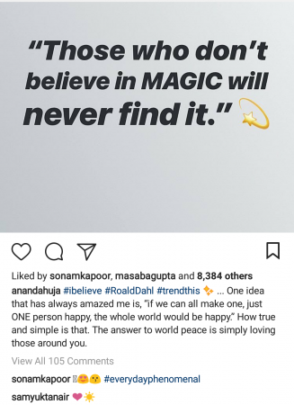Sonam Kapoor's comment on Anand Ahuja's Instagram recent post. Sonam Kapoor Anand Ahuja instagram