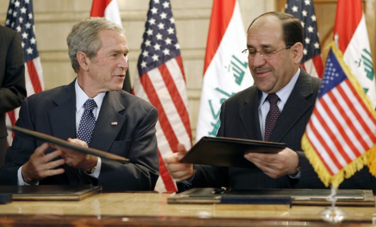 George Bush and then-prime minister of Iraq in 2008. bush