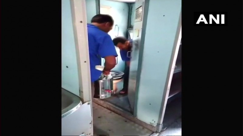 Water from train toilet mixed in tea cans at Secunderabad station Water from train toilet mixed in tea cans at Secunderabad station