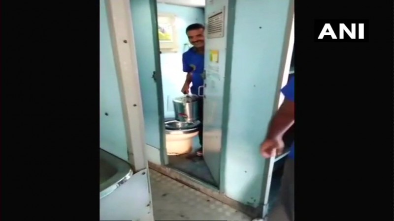 Water for tea was filled from train toilet. railways