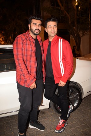 Arjun Kapoor, Karan Johar at Anil Kapoor's house Arjun Kapoor, Karan Johar