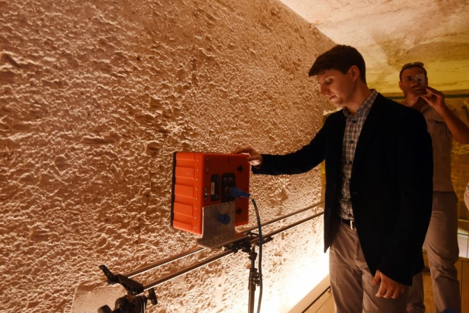 The second scanning of the tomb's walls was done in 2016 Scanning the tomb