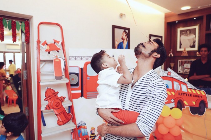 Soundarya Rajinikanth's son Ved Krishna with his uncle Dhanush. Soundarya Rajinikanth's son with Dhanush