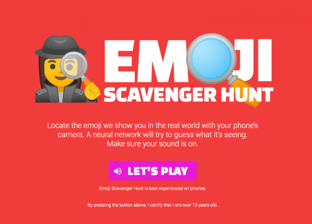 Google's Ai-based Emoji Scavenger Hunt game Google Emoji Scavenger Hunt game