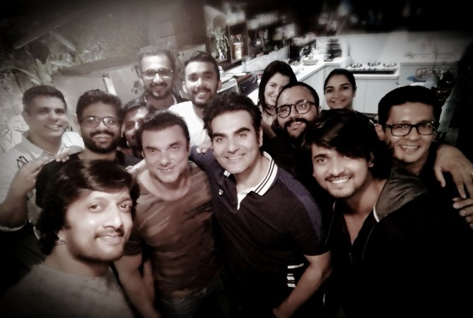 Sudeep with Arbaaz Khan and Sohail Khan. Sudeep with Arbaaz Khan and Sohail Khan