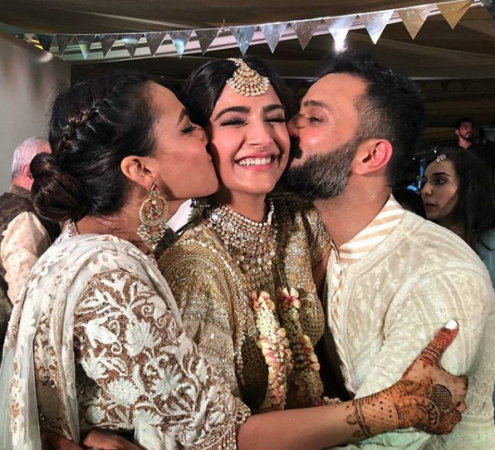 Swara Bhasker, Sonam Kapoor and Anand Ahuja Sonam kapoor and Anand Ahuja Sangeet