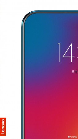 The teaser shared by Lenovo VP Change Cheng showing the company's upcoming flaship with an almost zero bezel design. lenovo upcoming flaship