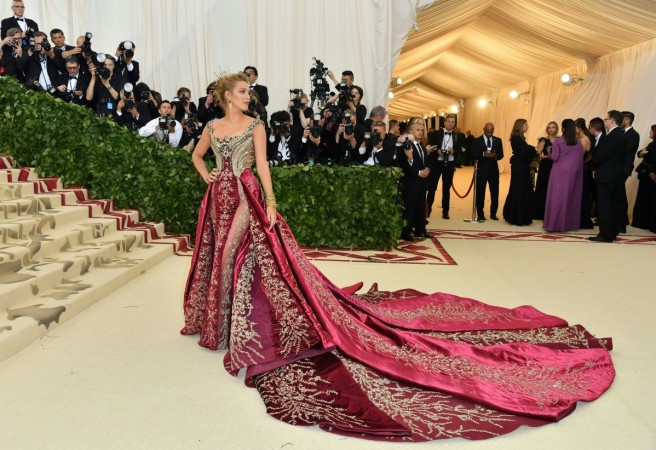 Blake Lively arrives for the 2018 Met Gala on May 7, 2018, at the Metropolitan Museum of Art in New York. - The Gala raises money for the Metropolitan Museum of Arts Costume Institute Blake Lively