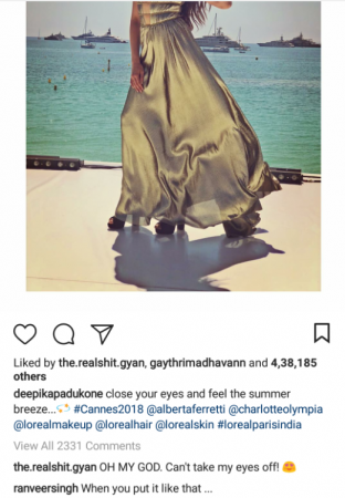 Ranveer Singh's comment on Deepika Padukone's Cannes 2018 looks. Deepika Padukone, Ranveer Singh, Cannes 2018