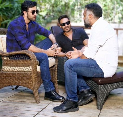 Director Luv Ranjan with Ranbir Kapoor and Ajay Devgn. Luv Ranjan, Ranbir Kapoor, Ajay Devgn.