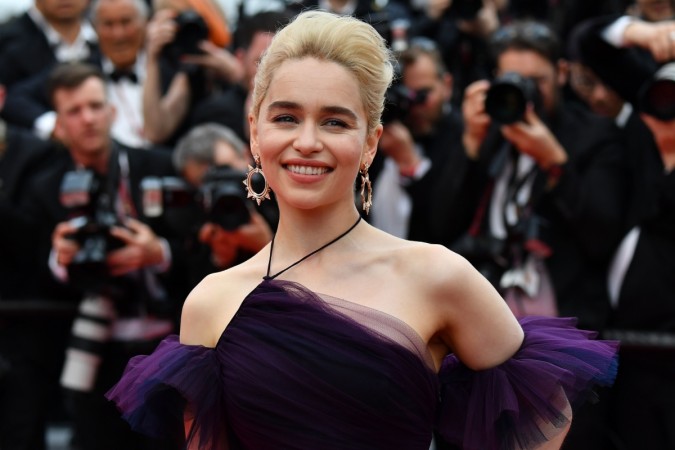 British actress Emilia Clarke poses as she arrives on May 15, 2018 for the screening of the film 'Solo : A Star Wars Story' at the 71st edition of the Cannes Film Festival in Cannes, southern France British actress Emilia Clarke
