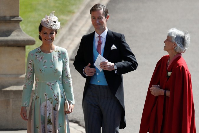 Pippa Middleton and her husband James Matthews arrive for the wedding ceremony of Britain's Prince Harry, Duke of Sussex and US actress Meghan Markle at St George's Chapel, Windsor Castle, in Windsor, Britain, May 19, 2018 Pippa Middleton and her husband James Matthews