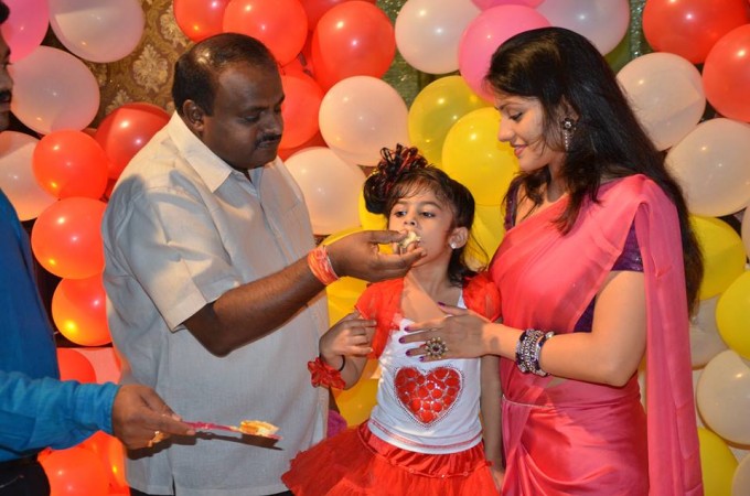 Kumaraswamy with his wife Radhika. Kumaraswamy with Radhika