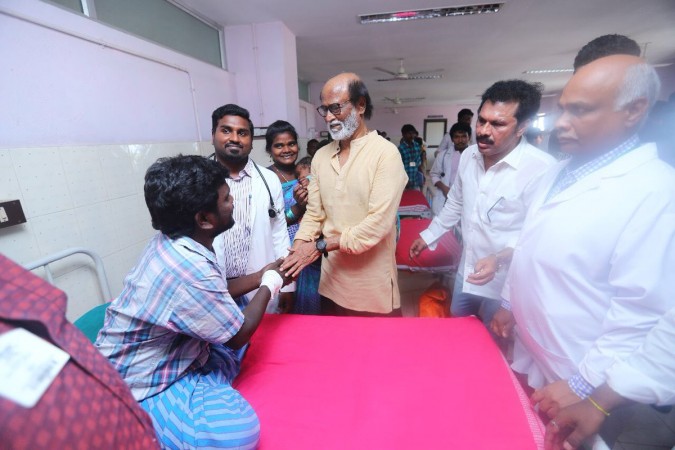 A week after the Tuticorin firing incident, Tamil superstar Rajinikanth visited Tuticorin. Rajinikanth in Tuticorin