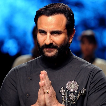 Saif Ali Khan showcases a creation by designer Shantanu & Nikhil at the Lakmé Fashion Week (LFW) Summer Resort 2018 in Mumbai late on February 3, 2018. Saif Ali Khan
