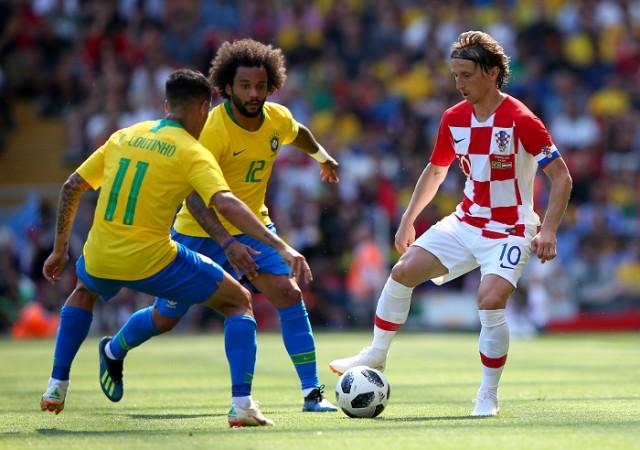 Expect Luka Modric (R) to be a class apart, yet again Coutinho Marcelo Brazil Modric Croatia