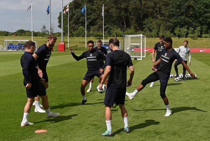 England players attend a training session England