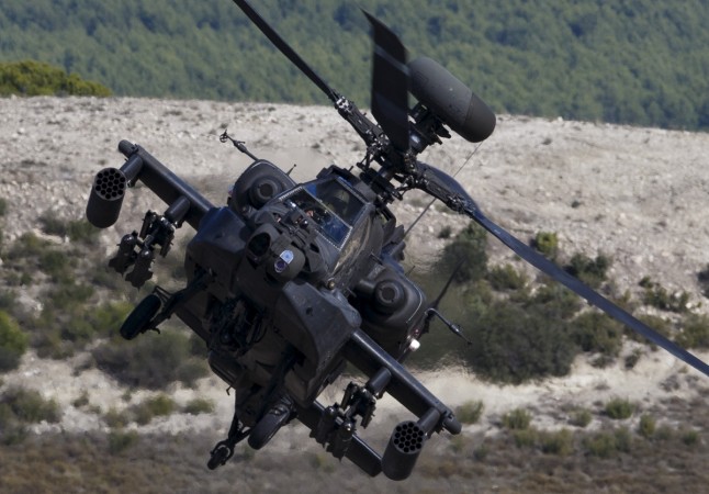 The Apache choppers can easily engage targets. (File photo: An AH-64 Apache helicopter takes part in Exercise Trident Juncture 2015, NATO's largest joint and combined military exercise in more than a decade, at the San Gregorio training grounds outside Zaragoza, Spain, November 4, 2015) Apache helicopter