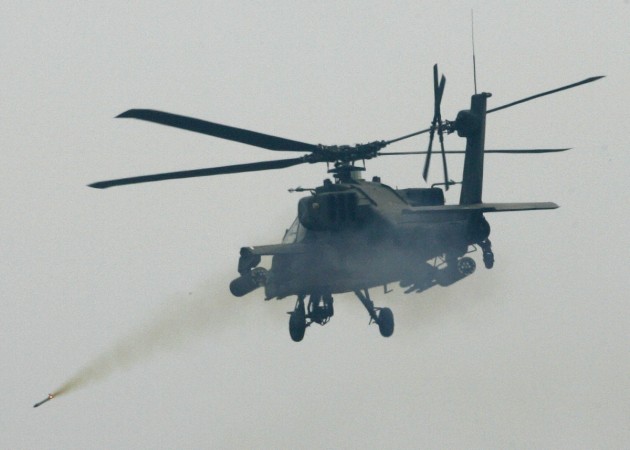 These choppers can carry out quick and destructive air assaults. (File photo: A US Apache helicopter fires a missile during a live fire gunnery exercise with the South Korean army in 2018) Apache helicopter