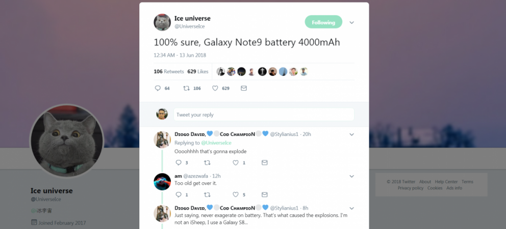 Samsung Galaxy Note9 will come with a massive 4000mAh battery. Samsung, Galaxy Note9, battery