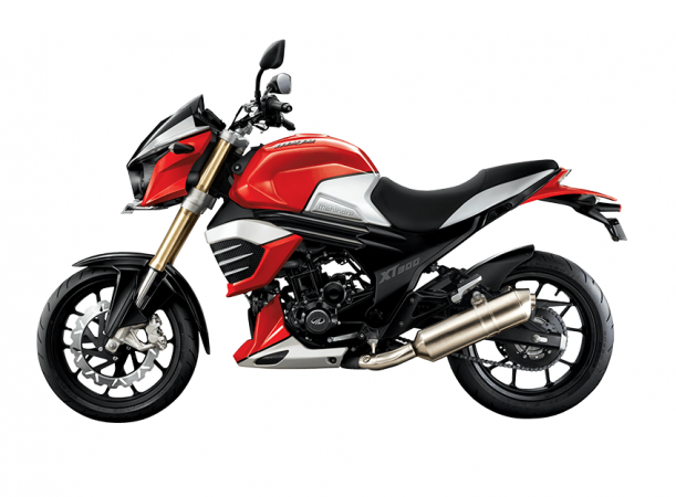 Mahindra Mojo XT300 in Volcano Red colour scheme Mahindra Mojo XT300