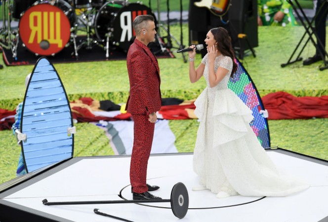 Aida Garifullina joined Robbie Williams when the former was performing his hit number, Angels. Fifa World Cup opening ceremony