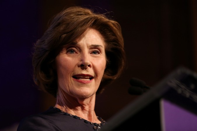Former U.S. first lady Laura Bush gives a speech during the 2017 Asia Game Changer Awards and Gala Dinner in Manhattan, New York, U.S. November 1, 2017. Former First Lady of the United States, Laura Bush.