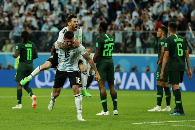 Lionel Messi Marcos Rojo Argentina Nigeria
