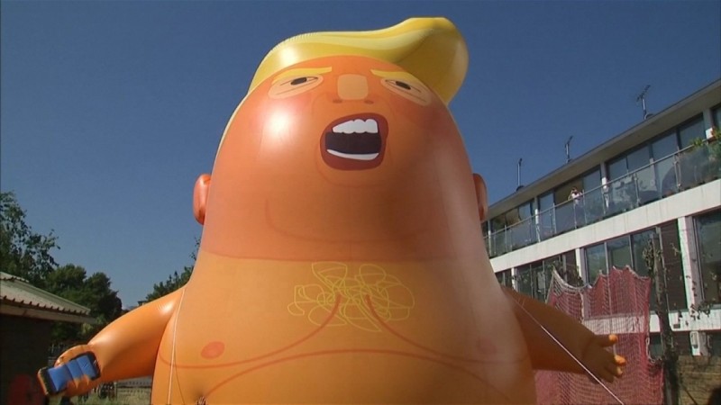 Activists in UK inflate a giant U.K. Activists Inflate Giant Baby Donald Trump Balloon In Preparation For U.S. Presidential Visit