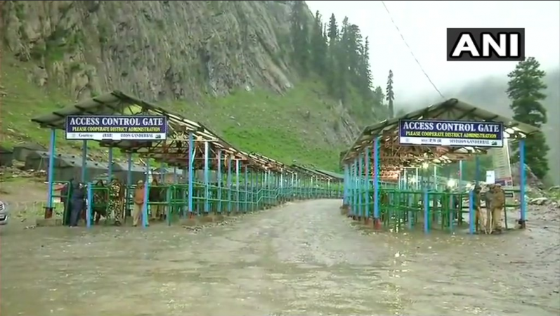 Heavy rains have lashed parts of Jammu and Kashmir Amarnath Yatra