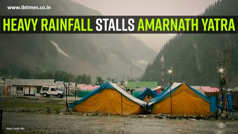 Heavy Rainfall stalls Amarnath Yatra