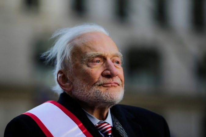 Former astronaut and Grand Marshal 2017 Buzz Aldrin takes part in the Veteran's Day parade in New York, U.S., November 11, 2017. Buzz Aldrin