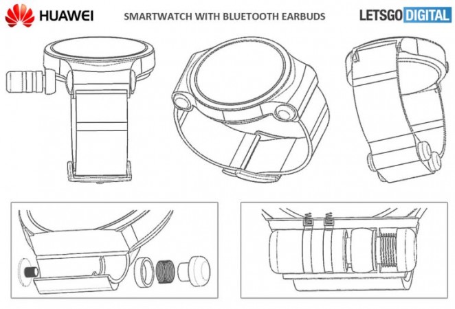 Huawei Watch with BT earphones patent filing Huawei Watch patent filing