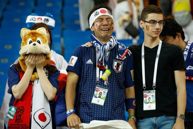   The fans of the Japan football team 