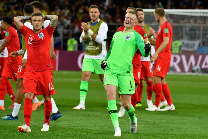 Goalkeeper Jordan Pickford was the hero of the night for England in Moscow. Jordan Pickford