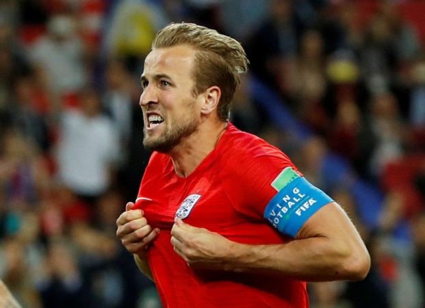   Harry Kane celebrates his goal against Colombia 