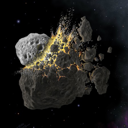 Asteroid formation through planetary collision Asteroid collision