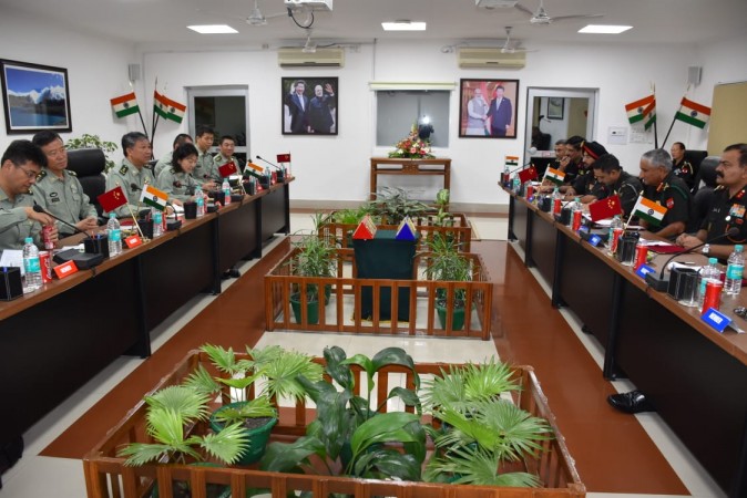 Indian Army and Chinese Army interact. india china army