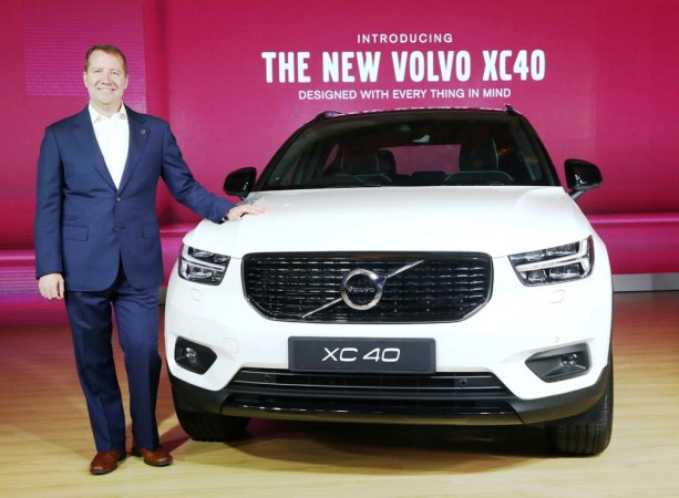 Charles Frump, Managing Director of Volvo Car India with the XC40 Volvo XC40