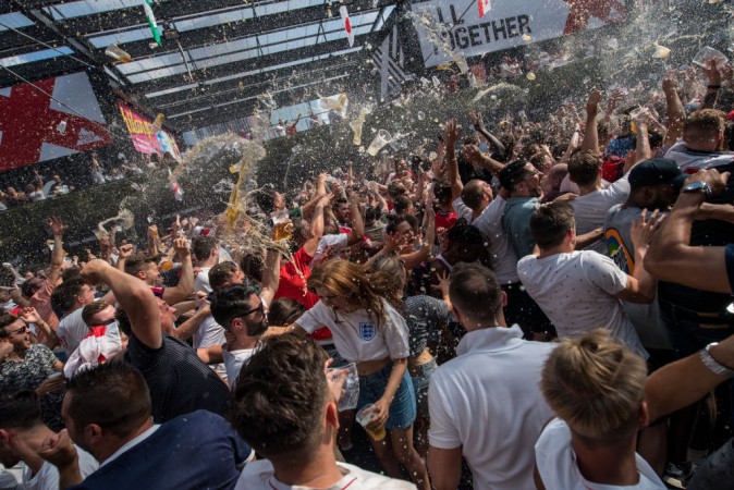 English fans were jubiliant after the Three Lions outclassed Sweden on Saturday. England fans Fifa World Cup 2018