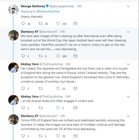 Social media users react to England fans' unruly behaviour at Ikea store. Social media reactions Fifa World Cup