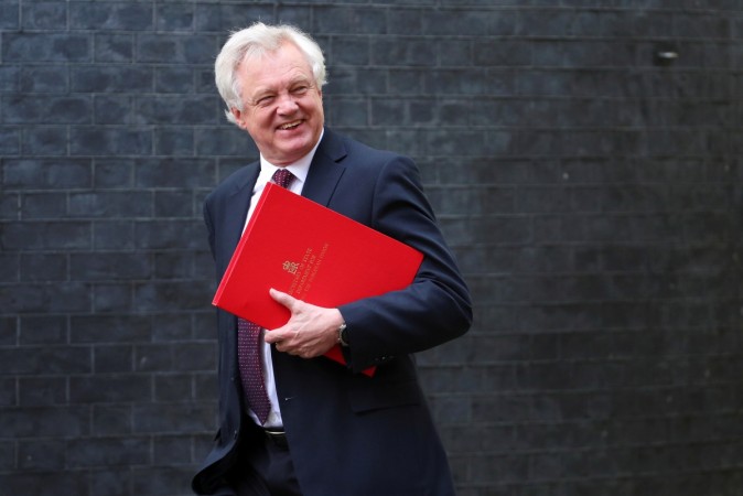 Britain's Secretary of State for Exiting the European Union David Davis arrives for a Brexit sub-committee meeting at Downing Street in London, Britain, May 2, 2018. David Davis