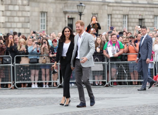 Prince Harry, Duke of Sussex and Meghan, Duchess of Sussex visit Trinity College on the second day of their official two day royal visit to Ireland on July 11, 2018 in Dublin, Ireland. It is the royal couple's first foreign trip together since they were married earlier this year. Prince Harry, Meghan Markle