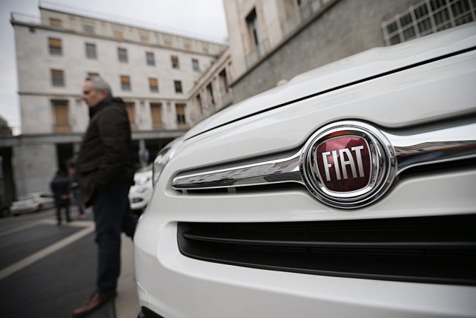 A picture shows the logo of Italian auto maker Fiat in piazza San Carlo on January 22, 2015 in Turin. Fiat Chrysler