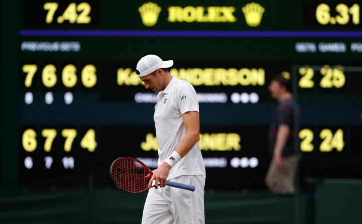 John Isner of the U.S. reacts during his semi final match against South Africa's Kevin Anderson John Isner of the U.S. reacts during his semi final match against South Africa's Kevin Anderson