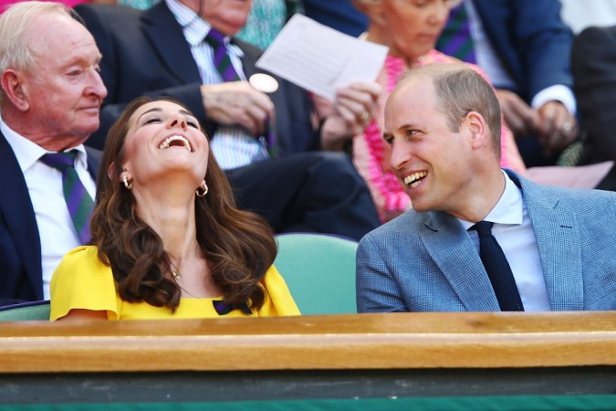 Catherine, Duchess of Cambridge and Prince William, Duke of Cambridge attend the Men's Singles final on day thirteen of the Wimbledon Lawn Tennis Championships at All England Lawn Tennis and Croquet Club on July 15, 2018 in London, England. Kate Middleton, Prince William