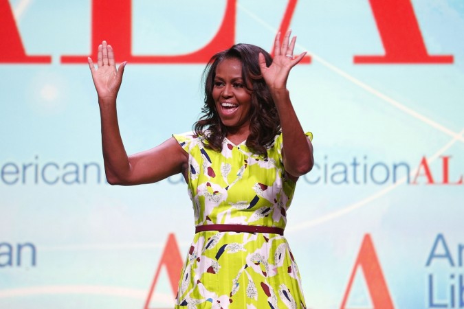 Former U.S. first lady Michelle Obama discusses her forthcoming memoir titled, 'Becoming', during the 2018 American Library Association Annual Conference on June 22, 2018 in New Orleans, Louisiana. Michelle Obama